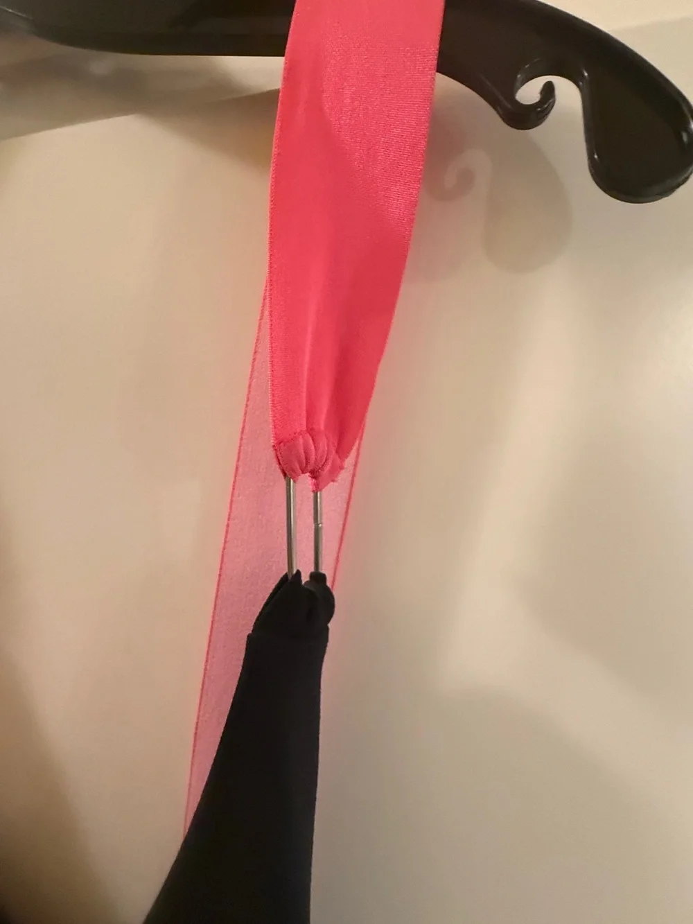 bebe Black Midi Dress with Hot Pink Straps - Picture 2 of 6